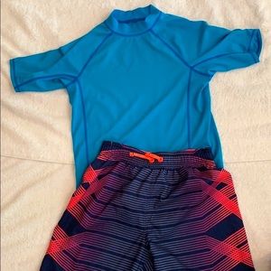 Boys Size 10/12 - 12/13 Nike/Lands End 2-piece Swim Suit Bundle